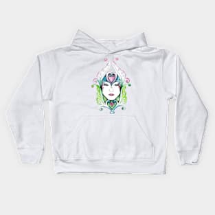 Queen of hearts in pinks Kids Hoodie